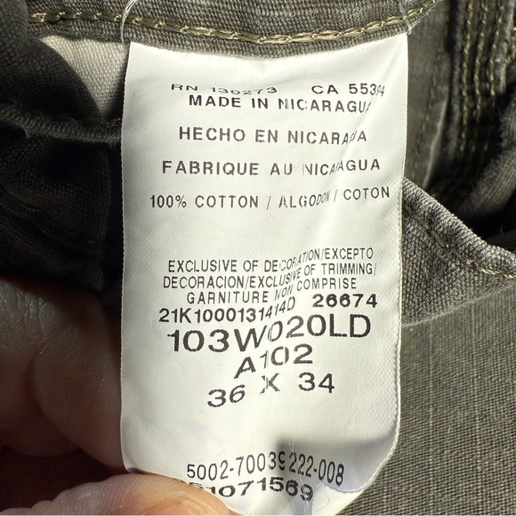 Wrangler x Riggs Workwear Ripstop Carpenter Pants Size 36 x 33 Green Cotton Work - Picture 8 of 12